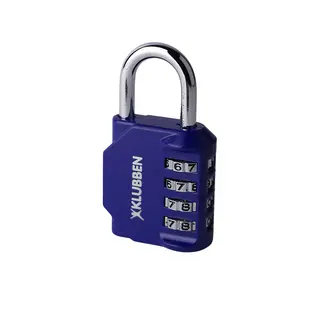 Klubben riippulukko koodilla Sininen numerolukko – 4-numeroinen