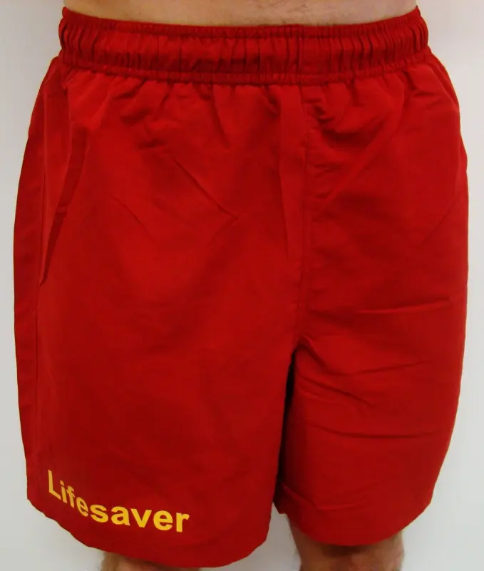 Lifesaver shorts Red/yellow text 