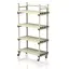 Single section mobile shelf w/ top rack Beige 100 x 50 x 184 cm 