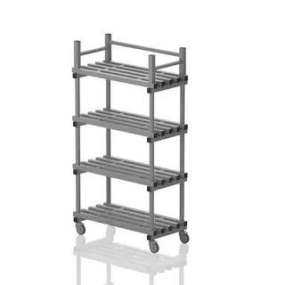 Mobile shelf with top rack 100 cm Grey