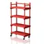 Mobile shelf with top rack 100 cm Red 