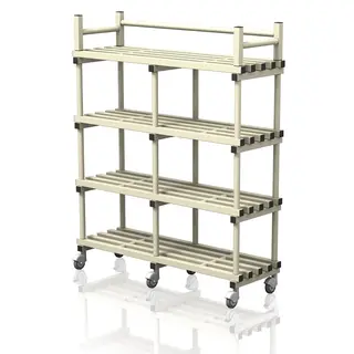 Mobile shelf with top rack 150 cm Beige 150 x 50 x 184 cm