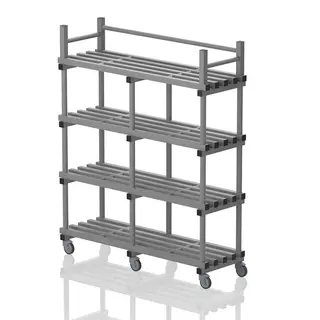 Mobile shelf with top rack 150 cm Grey 150 x 50 x 184 cm