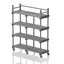 Mobile shelf with top rack 150 cm Grey 150 x 50 x 184 cm 