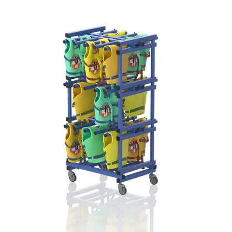 Mobile shelf for lifejackets