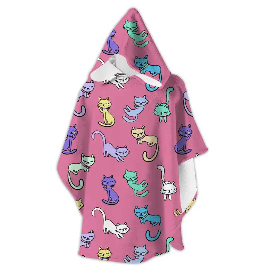 Slipstop Kylpyponcho Kitties Lasten kylpypyyhe | Onesize 2–8 v 