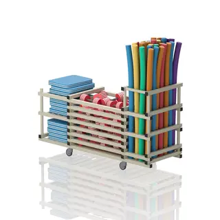 Multi utstyrsvogn med 2 rom og 3 hyller Beige |  193 x 69 x 111 cm (L x D x H)