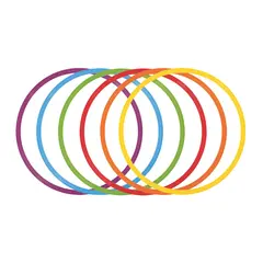 ?FLAT HOOP Ø 50 cm - MAXI PACK OF 6 MULTICOLOURED