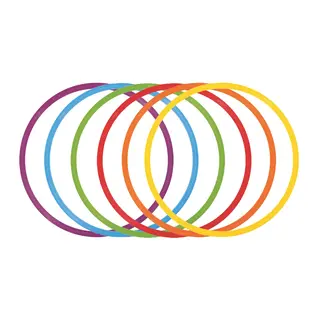 ?FLAT HOOP Ø 50 cm - MAXI PACK OF 6 MULTICOLOURED