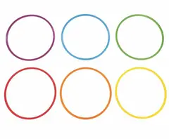 ?FLAT HOOP Ø60 cm - MAXI PACK OF 6 MULTICOLOURED