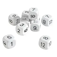 NUMBERS FROM 1 TO 12 WHITE/BLACK