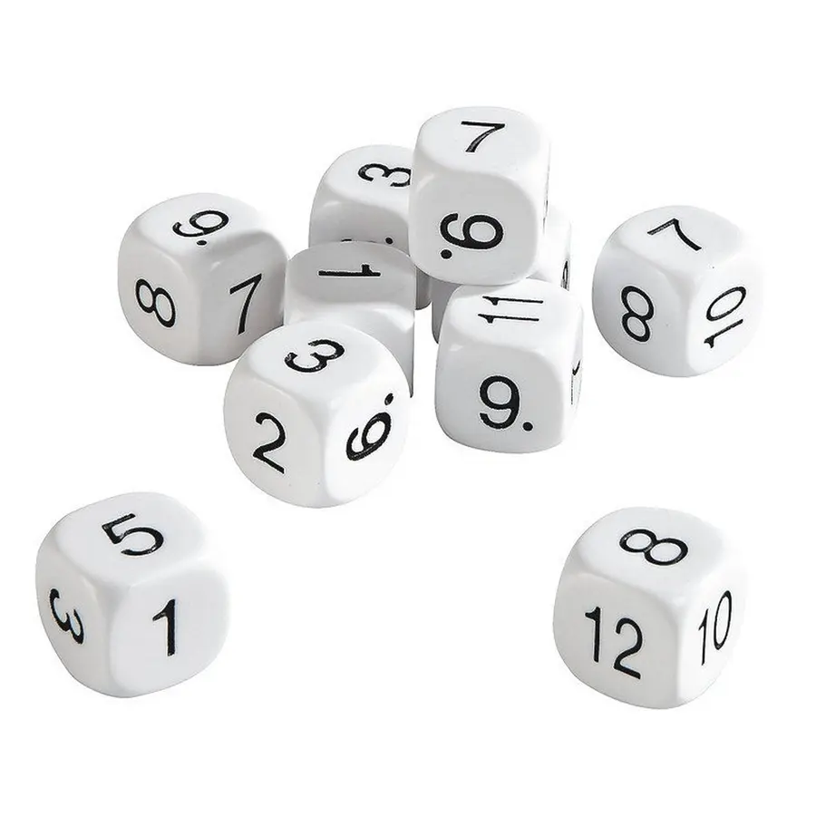 NUMBERS FROM 1 TO 12 WHITE/BLACK 
